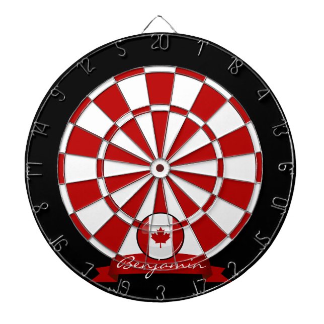 Glossy Round Canadian Flag Dartboard (Front)