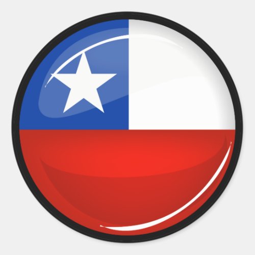 Glossy Round Chilean Flag Classic Round Sticker