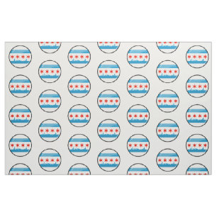 Glossy Round Flag of Chicago Fabric