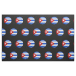 Glossy Round Flag of Cuba Fabric