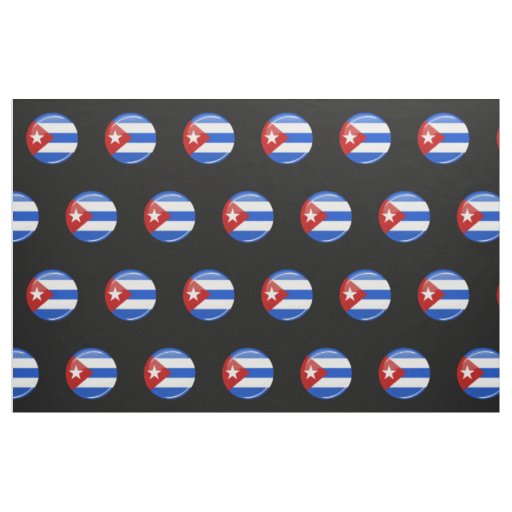 Glossy Round Flag of Cuba Fabric