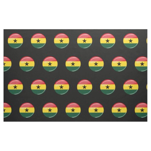 Glossy Round Ghanian Flag Fabric