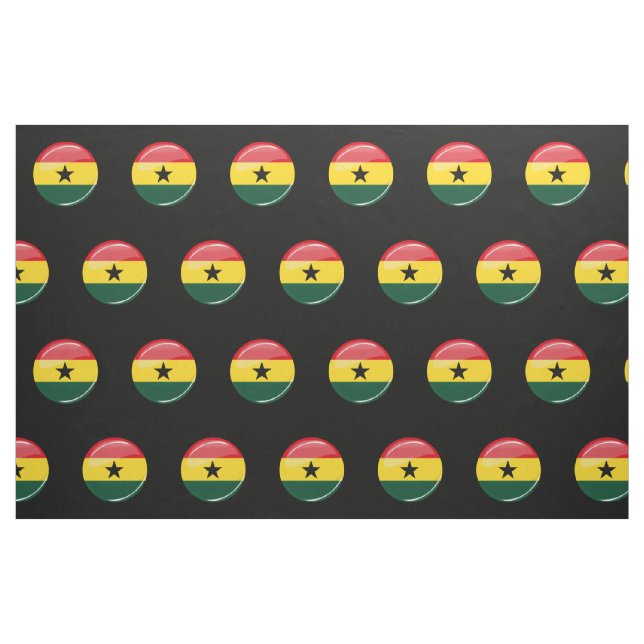 Glossy Round Ghanian Flag Fabric (Fat Quarter)