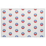 Glossy Round Haitian Flag Fabric