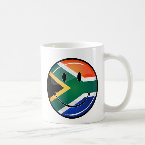 Glossy Round Happy South African Flag Coffee Mug