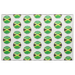 Glossy Round Jamaican Flag Fabric