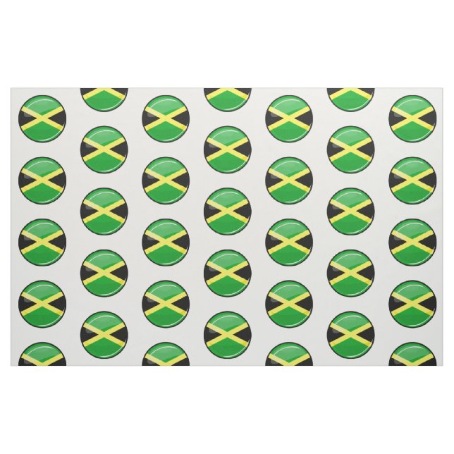 Glossy Round Jamaican Flag Fabric (Fat Quarter)