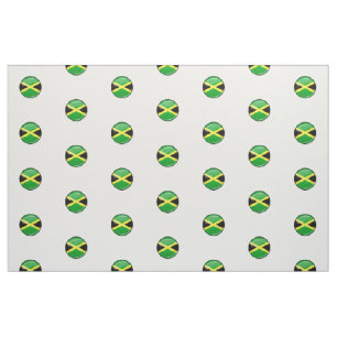 Glossy Round Jamaican Flag Fabric