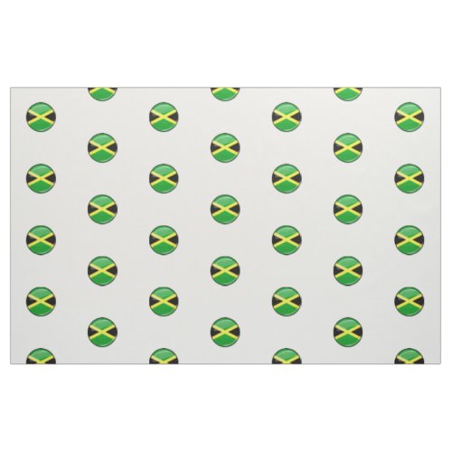 Glossy Round Jamaican Flag Fabric