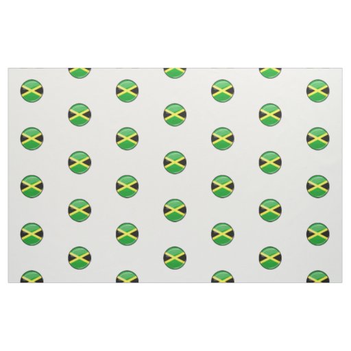 Glossy Round Jamaican Flag Fabric