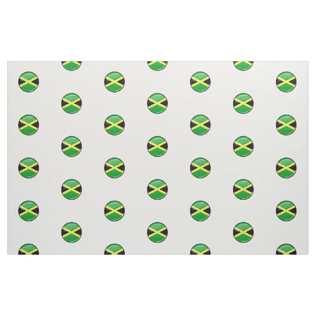 Glossy Round Jamaican Flag Fabric (Fat Quarter)