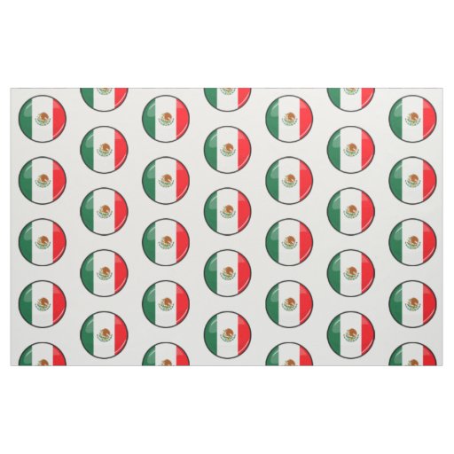 Glossy Round Mexican Flag Fabric