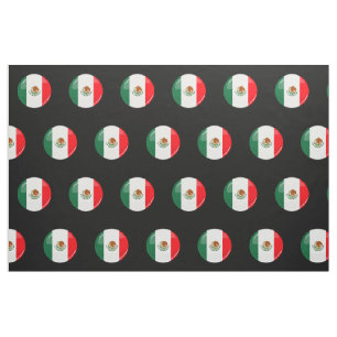 Glossy Round Mexican Flag Fabric