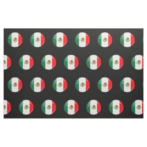Glossy Round Mexican Flag Fabric