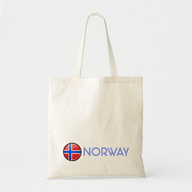 Glossy Round Norway Flag Tote Bag (Front)