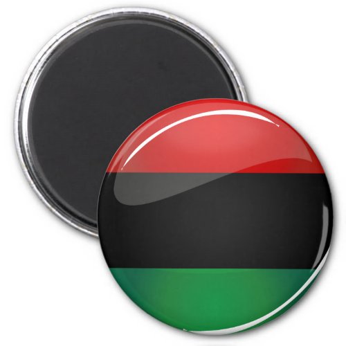 Glossy Round Pan_African Flag Magnet