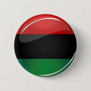 Glossy Round Pan-African Flag Pinback Button