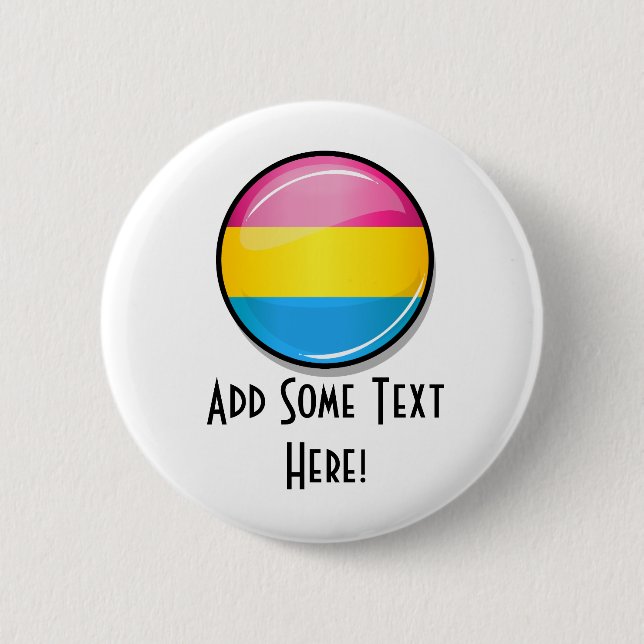 Glossy Round Pansexual Pride Flag Button (Front)