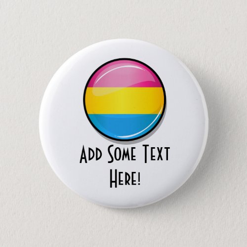 Glossy Round Pansexual Pride Flag Button