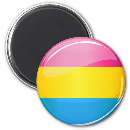 Glossy Round Pansexual Pride Flag Magnet