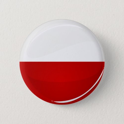 Glossy Round Polish Flag Button