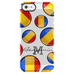 Glossy Round Romanian Flag Clear iPhone SE/5/5s Case