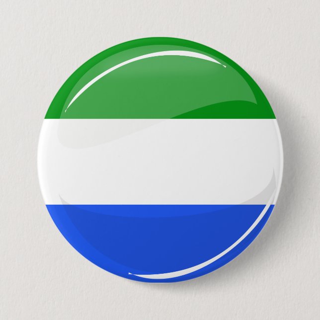 Glossy Round Sierra Leone Flag Button (Front)