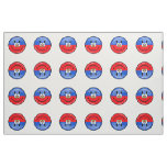 Glossy Round Smiling Haitian Flag Fabric