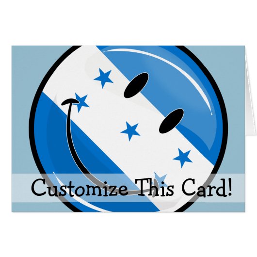 Glossy Round Smiling Honduran Flag Cards (Front Horizontal)