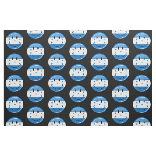 Glossy Round Smiling Honduran Flag Fabric
