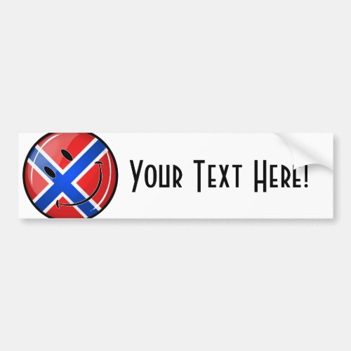 Glossy Round Smiling Norwegian Flag Bumper Sticker