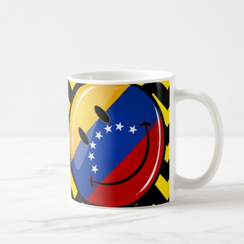 Glossy Round Smiling Venezuelan Flag Coffee Mug