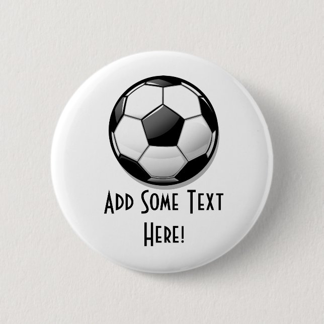 Glossy Round Soccer Ball Pinback Button (Front)