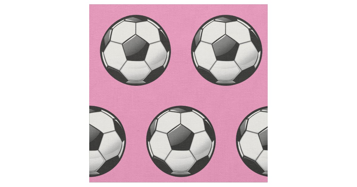Glossy Round Soccer Ball Pink Fabric Zazzle com