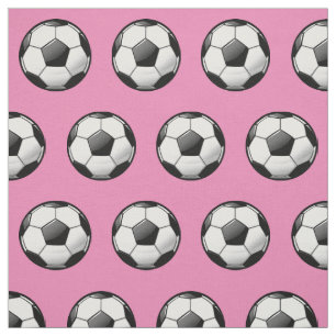 Glossy Round Soccer Ball Pink Fabric