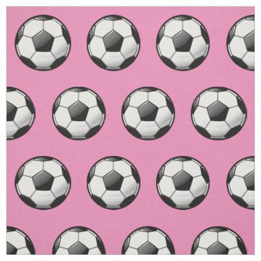 Glossy Round Soccer Ball Pink Fabric