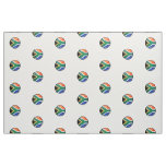 Glossy Round South African Flag Fabric