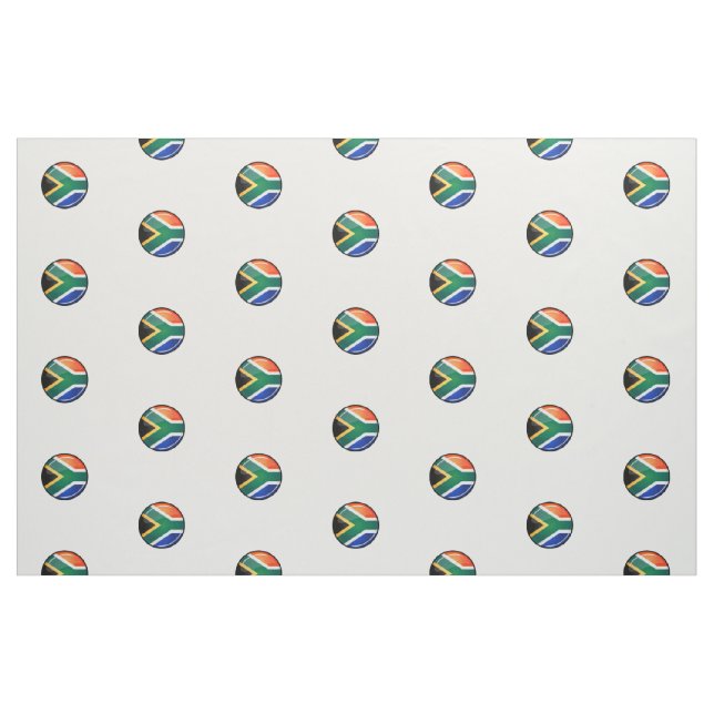 Glossy Round South African Flag Fabric (Fat Quarter)