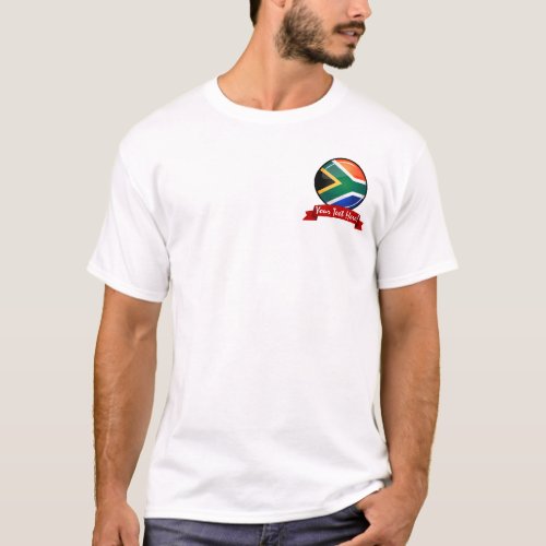 Glossy Round South African Flag T_Shirt