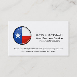 Glossy Round Texas Flag Business Card