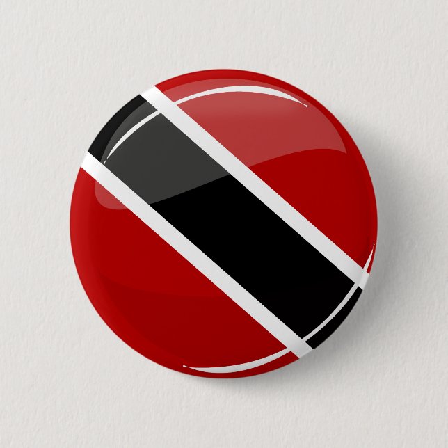 Glossy Round Trinidad and Tobago Flag Button (Front)