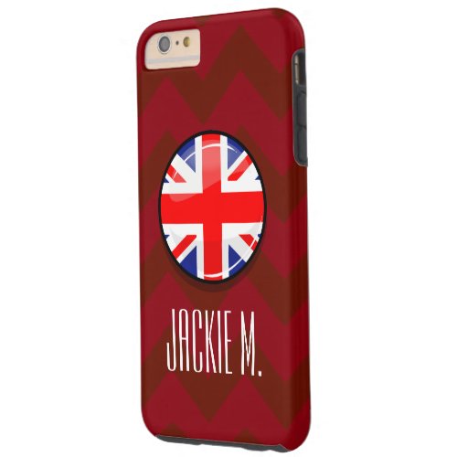 Glossy Round UK English Flag Tough iPhone 6 Plus Case