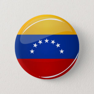 Glossy Round Venezuela Flag Button
