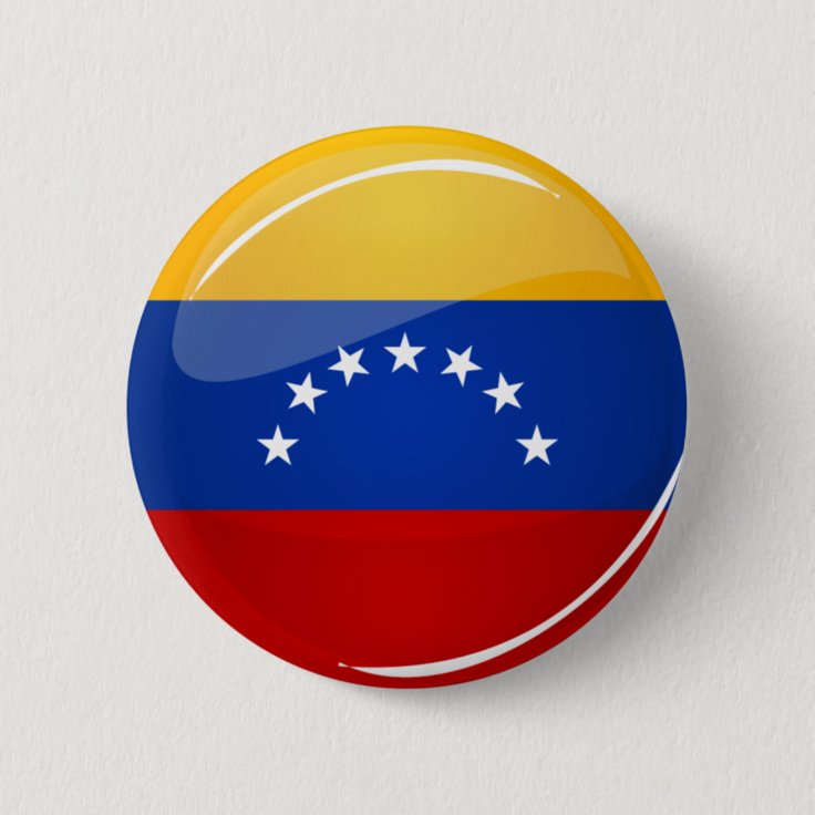 Glossy Round Venezuela Flag Button | Zazzle