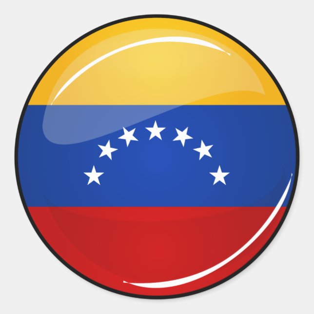 Glossy Round Venezuela Flag Classic Round Sticker (Front)