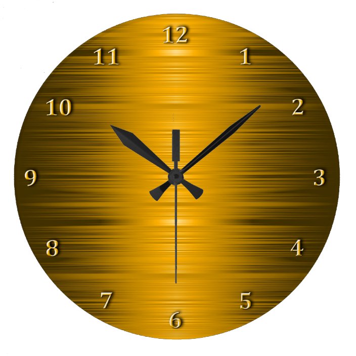 Glossy Shaded Golden Wall Clock