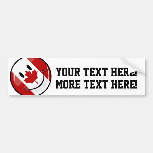 Glossy Smiling Canadian Flag Bumper Sticker