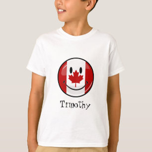 Glossy Smiling Canadian Flag T-Shirt