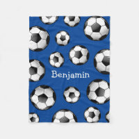 Glossy Soccer Ball Fleece Blanket