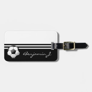 Glossy Soccer Ball Luggage Tag